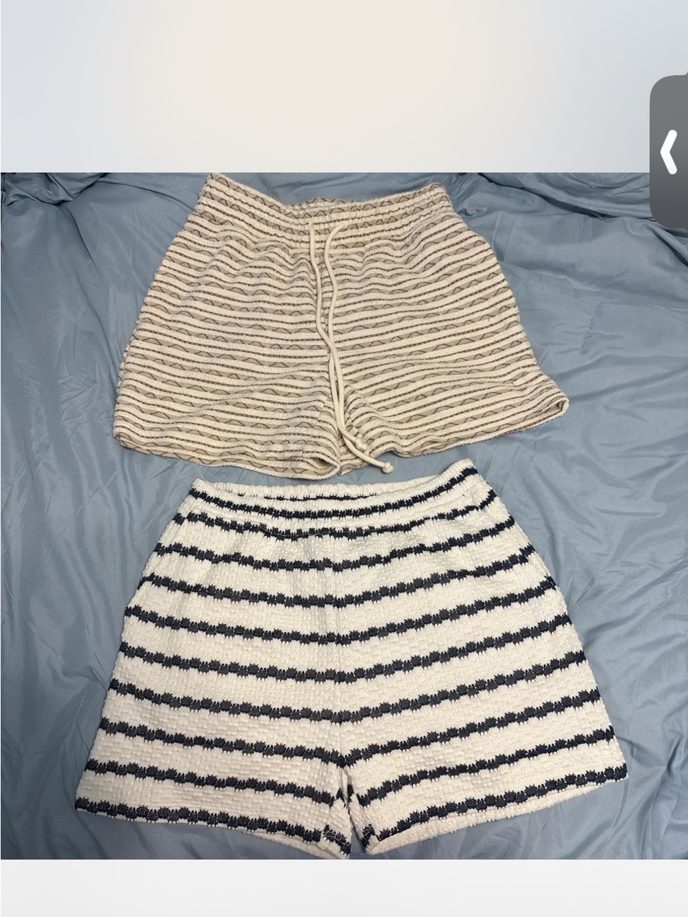 LOFT Striped Knit Lounge Shorts Duo - Cream & Navy